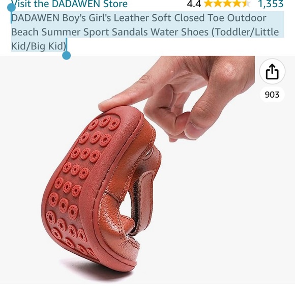 DADAWEN Leather Soft Closed Toe Outdoor Beach Summer Sandals Shoes - Picture 2 of 7